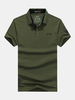 AFSJEEP Mens Summer Solid Color Short Sleeve Casual Cotton Polo Shirt