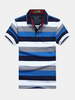 AFSJEEP Mens Summer Striped Printed Short Sleeve Casual Cotton Polo Shirt