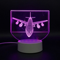 Aircraft 3D LED Lights USB Battery Colorful Touch Control Night Light Home Decor