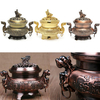Alloy Double Dragon Hollow Cover Incense Burner Censer Aromatherapy Home Deco Crafts