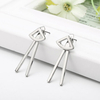 Alloy Geometric Triangle Drop Tassel Earrings for Women