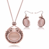 Alloy Jewelry Set Leopard Crystal Rhinestone Earrings Necklace Set