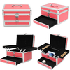 Aluminum Pink Makeup Case Handbag Nail Polish Cosmetic Organizer Storage Jewelry Box