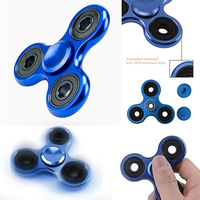 Aluminum Spinner Fidget Toy EDC FOCUS ADHD Hand Finger Spinner Desk Focus-Blue