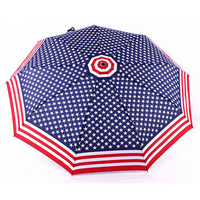 American Flag Automatic Folding Umbrella Stars and Stripes Windproof Outdoor Parasol