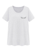 Angel Printed Street Short Sleeve Women Casual T-Shirt