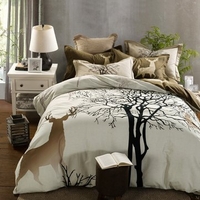 Animal Deer Cotton Single Double King Size Bedding Pillowcases Quilt Duvet Cover Set