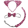 Animal Leopard Ear Set Hairband Bow Tie Tail Headband Party Halloween Wear