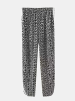 Animal Print Elastic Waist Women Casual Pant