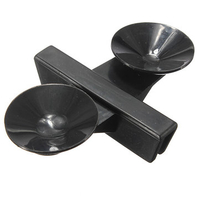 Aquarium Black Plastic Divider Sheet Holder Rubber Suction Cup For Fish Tank