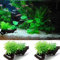 Aquarium Fish Tank Artificial Grass Wood Rockery Decoration Aquatic Ornament