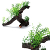 Aquarium Fish Tank Artificial Plant Aquatic Grass Wood Resin Ornament Underwater