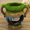 Aquarium Ornament Resin Sculpture Fish Tank Moss Vase Reptile Hiding Living Room Home Decor