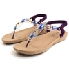 Artificial Stone Beaded Gem Clip Toe Flip Flops Flat Slip On Sandals
