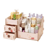Assembly Wooden Makeup Organizer Box Drawer Cosmetics Storage Toiletry Container Case Desktop Home