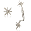 Asymmetric Rhinestone Crystal Snowflake Star Ear Cuff