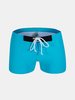 AUSTINBEM Sexy Solid Colors Drawstring Sport Boxer Briefs Beach Shorts Trunk Swimsuits for Men