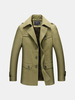 Autumn Winter Business Epaulet Slim Solid Color Military Style Cargo Overcoat For Men