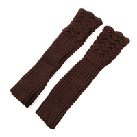 Autumn Winter Hollow Out Crochet Fingerless Mittens Knitting Long Arm Warmer Gloves