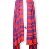 Autumn Winter Orange Blue Grid Thickening Warm Long Wool Scarf Shawl