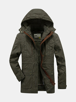 Autumn Winter Outdoor Thicken Detachable Liner Hooded Multi Pockets Jacket for Men