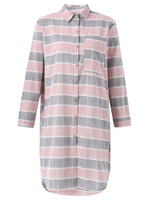 Autumn Women Casual Loose Plaid Lapel Collar Long Sleeve Long Blouse
