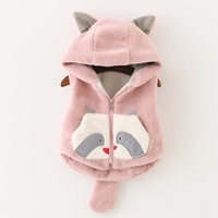 Baby Children Girl Animal Pattern Sleeveless Hooded Coat