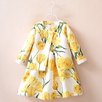 Baby Children Girl Floral Print Sleeveless O-neck Suit