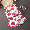 Baby Children Girl Flower Print O-neck Sleeveless Suit