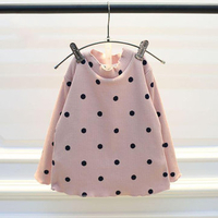 Baby Children Girl Polka Dot Long Sleeve O-neck Tops