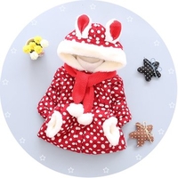 Baby Children Girl Polka Dot Thicken Hooded Coat