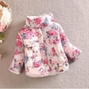 Baby Children Girl Thicken Floral Print Stand Collar Coat