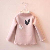 Baby Children Girl Thicken Heart Print Long Sleeve Tops