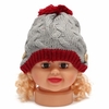 Baby Girl Boy Children Beanie Crochet Knit Loosely Braided Button Cover Warmer Cap Earflap Hat
