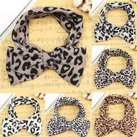 Baby Girls Leopard Print Floral Bow Knot Headband Elastic Stretch Hair Band