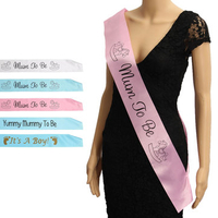 Baby Shower Satin Ribbon Shoulder Strap New Mom Party Gift Favors