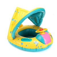 Baby Swim Ring Inflatable Toddler Float Kid Swimming Pool Water Seat with Canopy