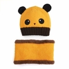 Baby Toddler Girls Boys Panda Beanie Hat Hooded Scarf Winter Warm Knitted Wool Cap