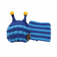 Baby Warm Hat Cap Hooded Scarf Earflap Knitted Wool Cap Kid Beanie Cap