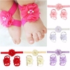 Babys Infants Girls Lovely Foot Flower Barefoot Sandals Headband Set Gifts
