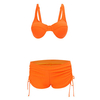 Backless Solid Color Lace Up Boyshort Bowknot Fitness Bikinis