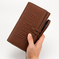 Baellerry 16 Card Holders Big Capacity Business Clutch Bag Pu Leather Phone Bag Wallet For Men
