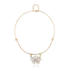 Balancing Style 24 Gold Plated Splice Flower Rhinestone Pendant Collar Necklace