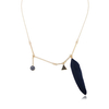 Balancing Style Bohemian Feather Black Pearl Triangle Necklace