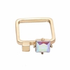 Balancing Style Bohemian Ring Alloy Square Rainbow Rhinestone Ring