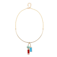 Balancing Style Simple Alloy Ball Square Pendant Balancing Necklace