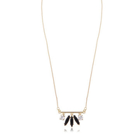 Balancing Style Simple Alloy Black Rhinestone Crystal Pendant Necklace