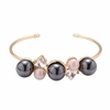 Balancing Style Simple Alloy Bracelet Black Pearl Rhinestone Bracelet