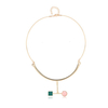 Balancing Style Simple Balancing Alloy Pearl Square T-Shaped Collar Necklace