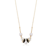 Balancing Style Simple U-Shaped Black Rhinestone Crystal Pearl Neckalce